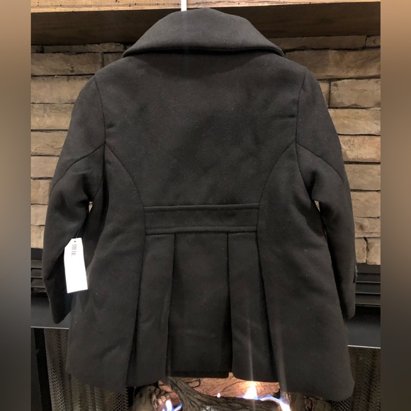 NWT Toddler Girl Black Dress Pea Coat *wool blend* - Picture 5 of 6